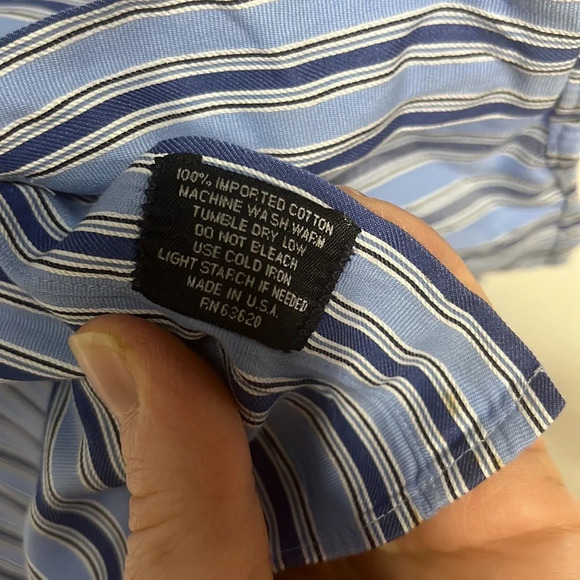 Burberry London Men's Blue Striped Luxury Dressy Career Designer Button Down - Picture 4 of 7